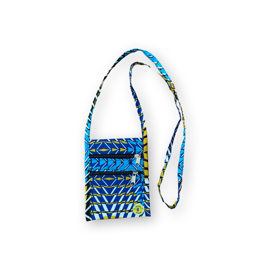 Pusher Bag Flach S Blau / Gelb