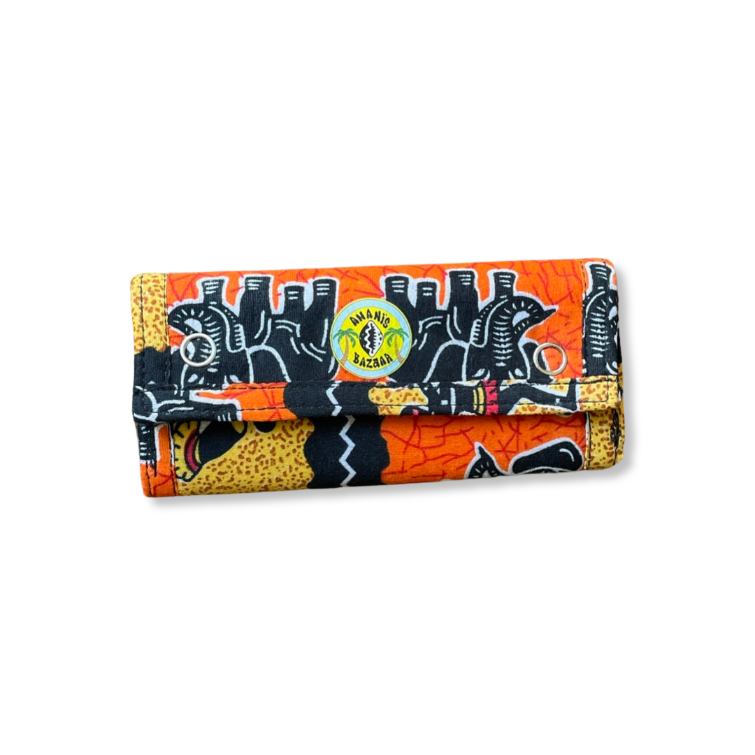 Tabaktasche Orange / Schwarz / Weiss / Gelb