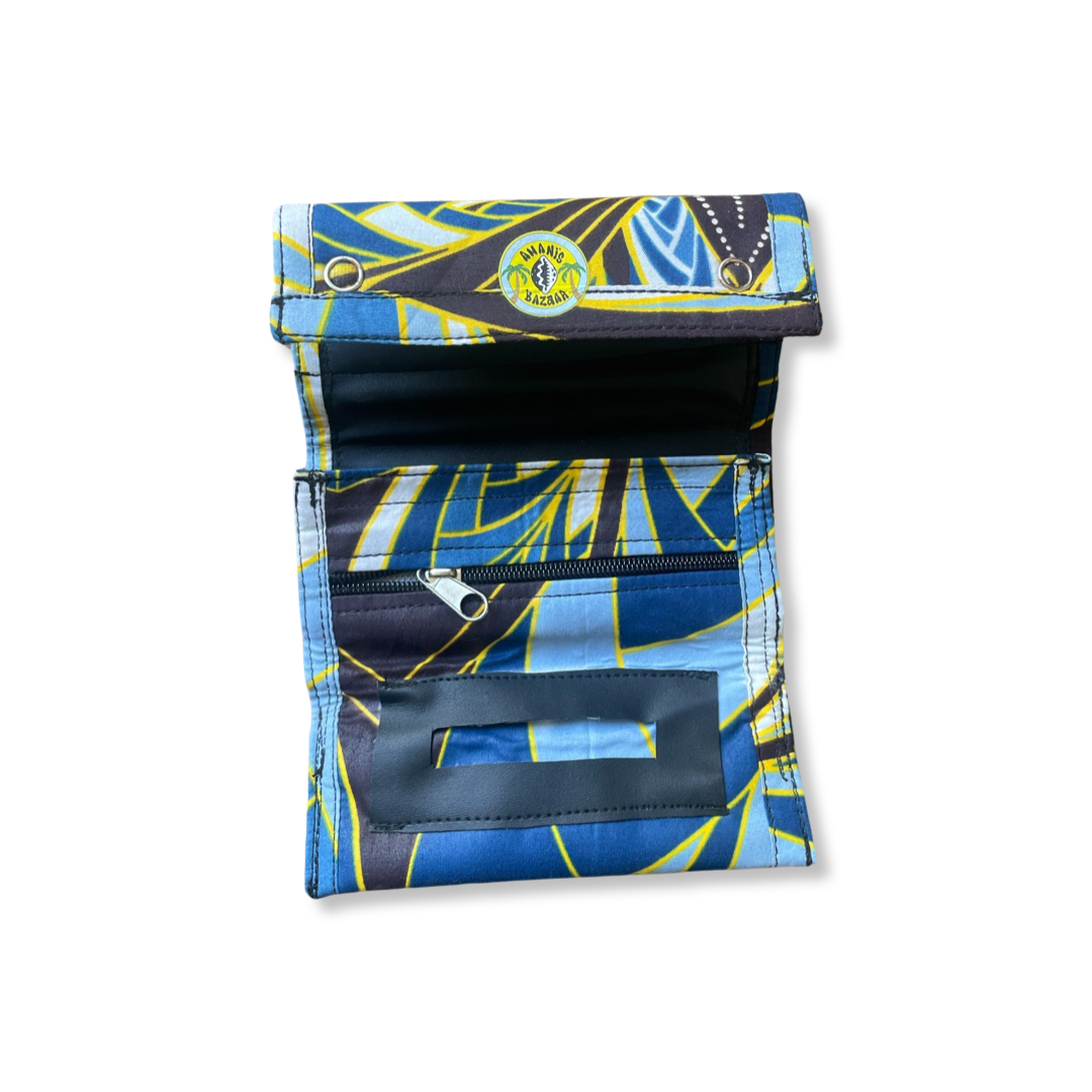 Tabaktasche Blau / Gelb / Schwarz