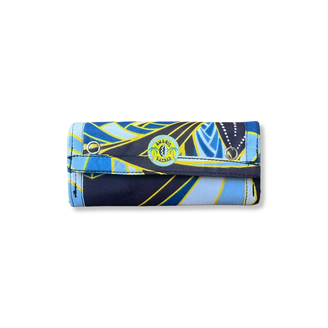 Tabaktasche Blau / Gelb / Schwarz