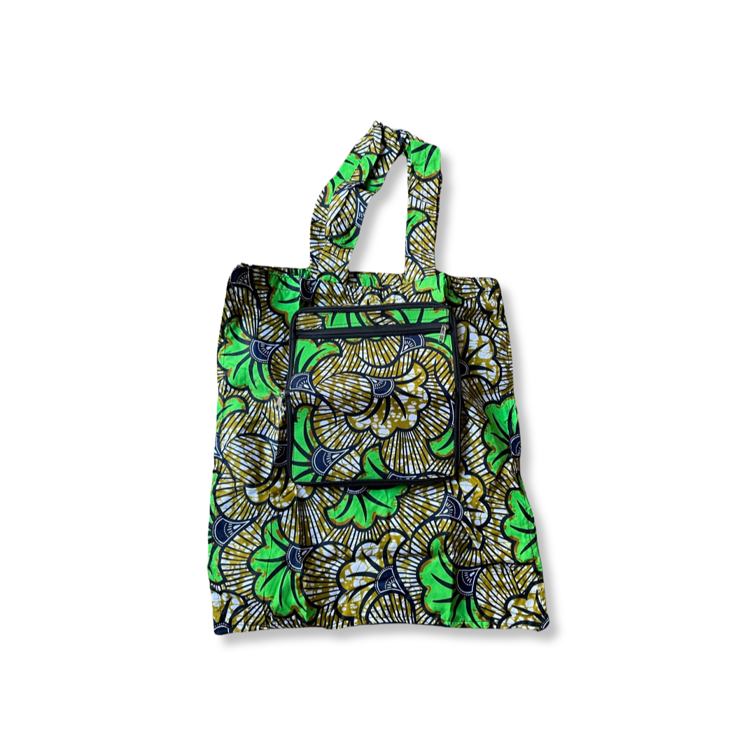 Faltbare Tasche grün / gelb