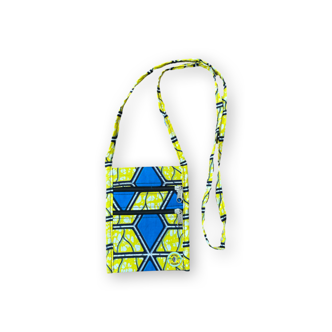 Pusher Bag Flach S Blau / Gelb