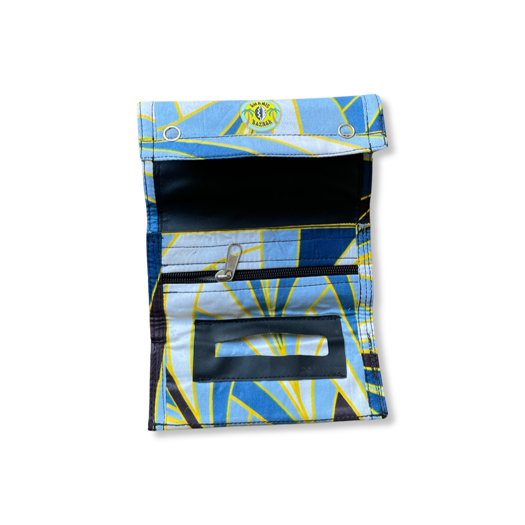 Tabaktasche Blau / Gelb /