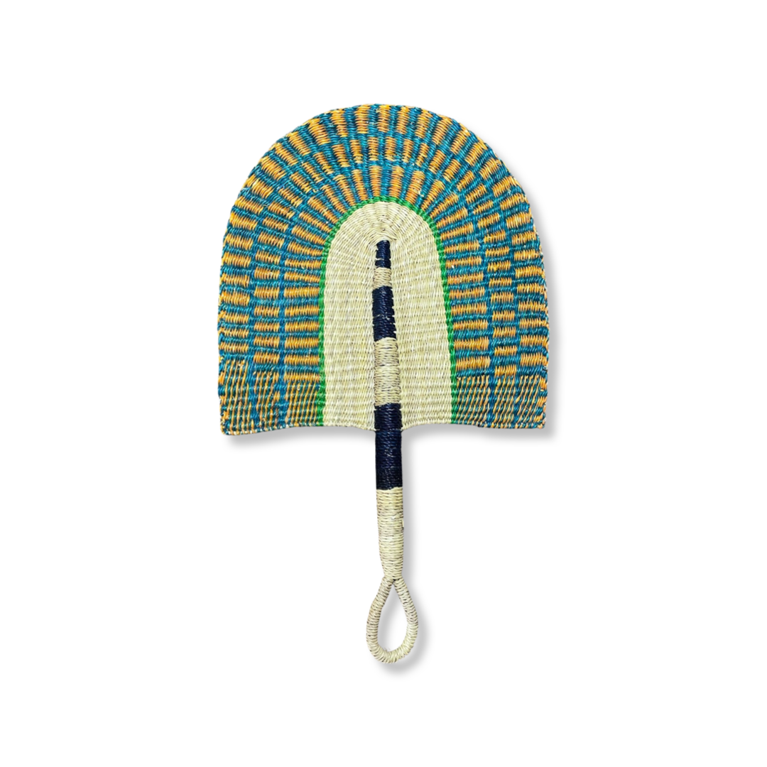 Geflochtener Fächer Grün / Blau / Beige