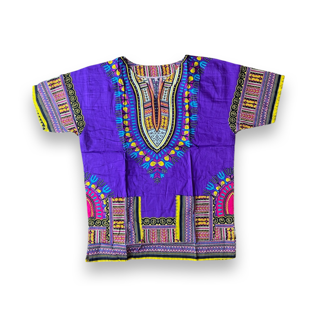 Dashiki Violett / Gelb / Schwarz / Weiss / Rot / Blau