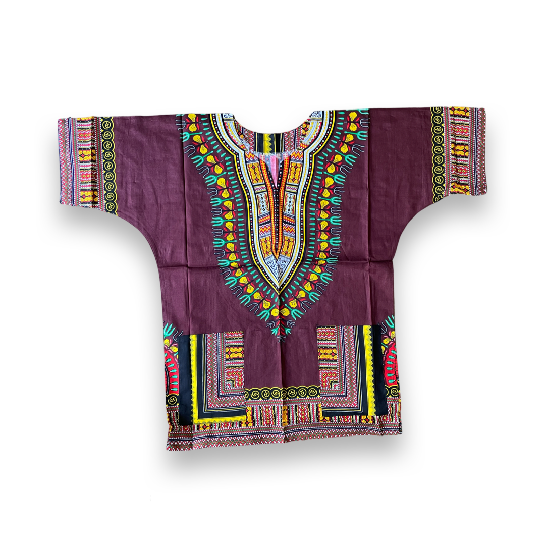Dashiki Braun / Gelb / Schwarz / Weiss / Grün / Rot