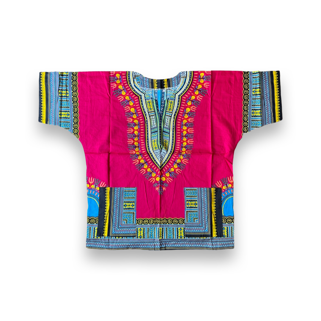 Dashiki Rosa / Pink / Violett / Blau / Gelb / Orange / Schwarz / Weiss