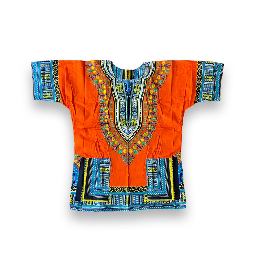 Dashiki Orange / Grün / Gelb / Blau / Schwarz / Weiss