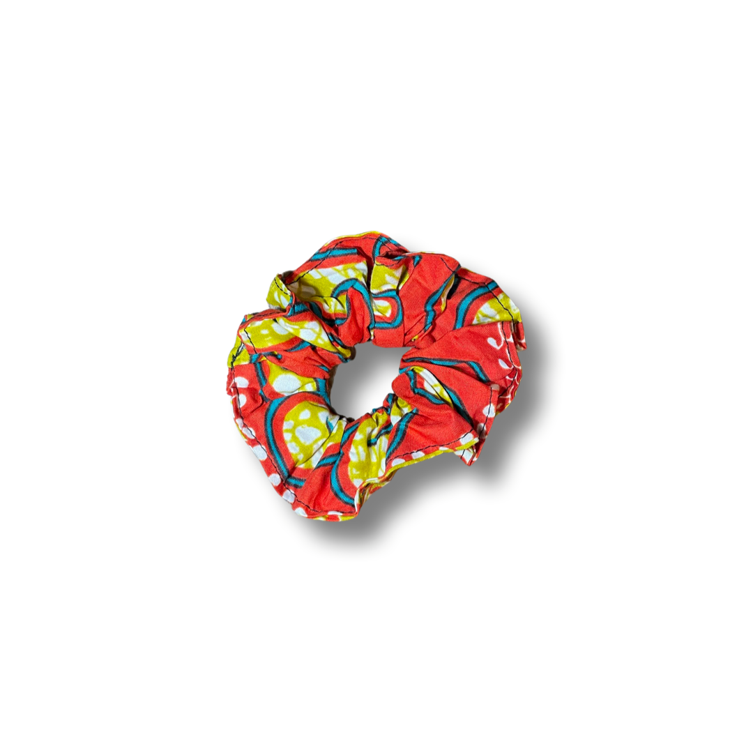 Scrunchie (Haargummi) Rot / Gelb / Türkis / Weiß