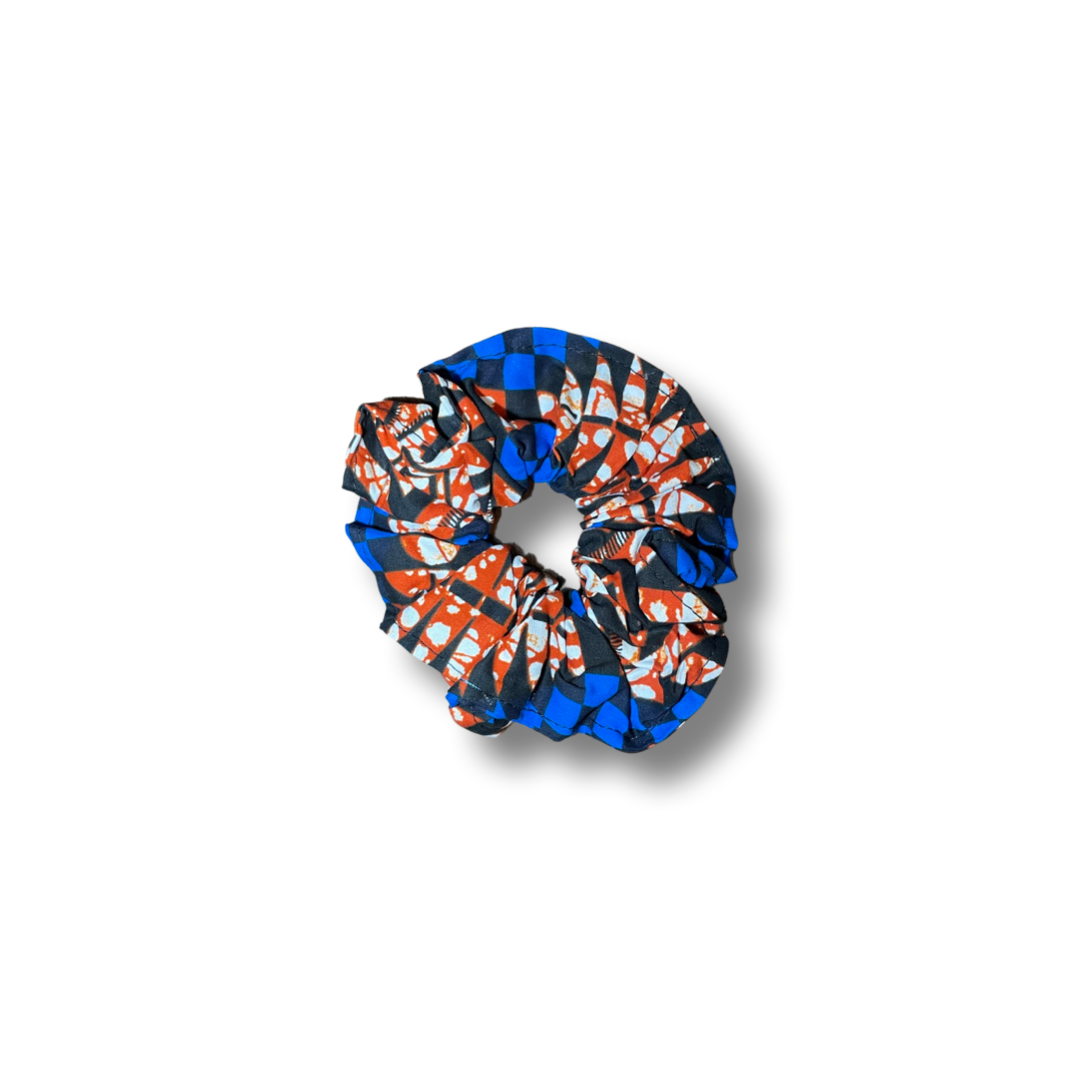 Scrunchie (Haargummi) Blau / Orange / Schwarz / Weiß