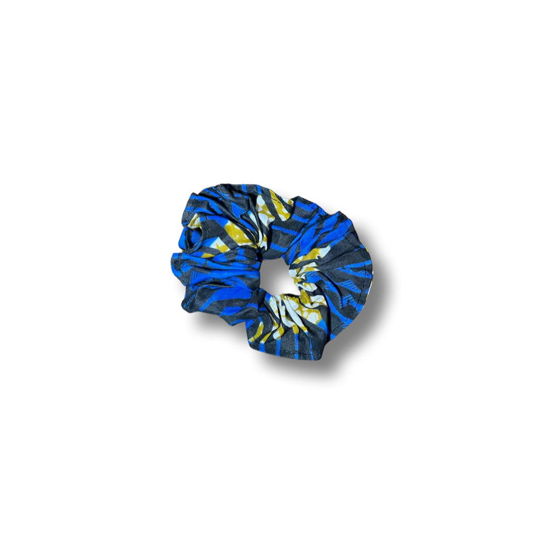Scrunchie (Haargummi) Blau / Schwarz / Weiß