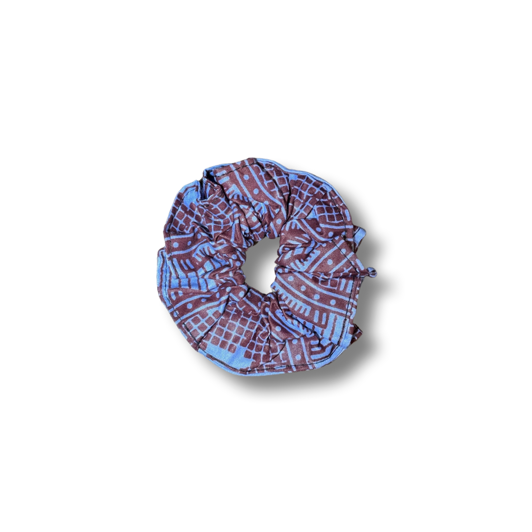 Scrunchie (Haargummi) Blau / Braun