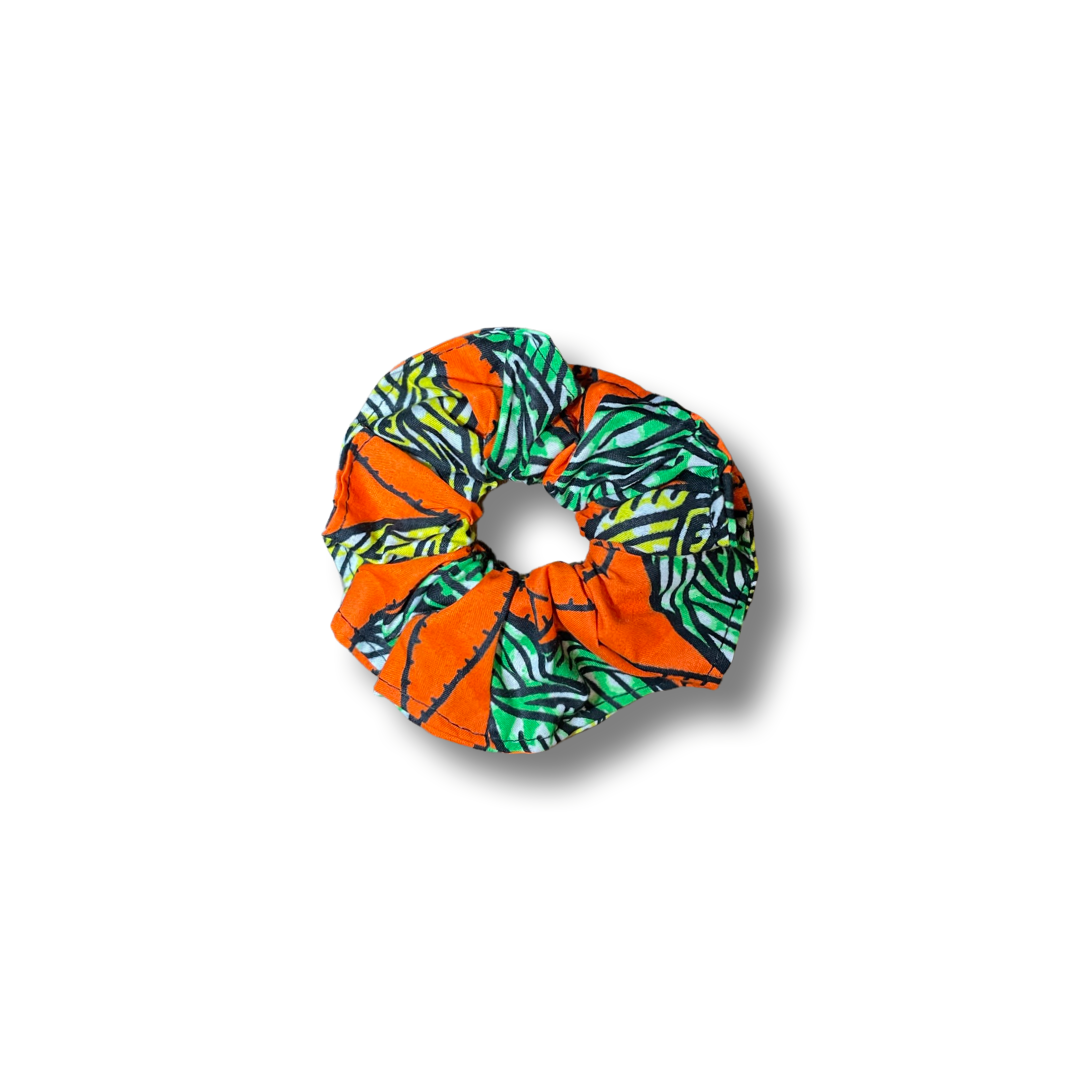 Scrunchie (Haargummi) Orange / Grün
