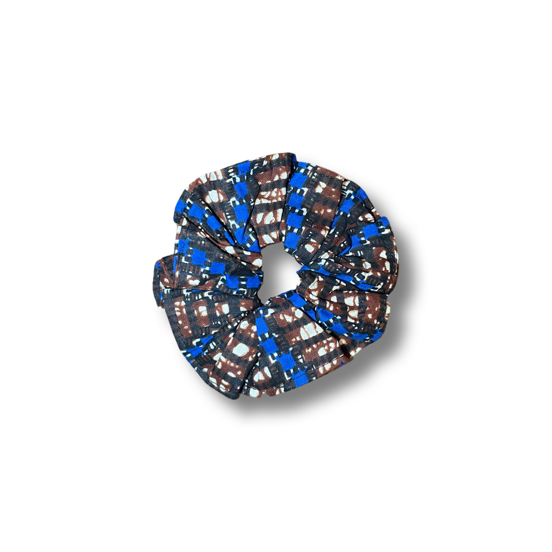 Scrunchie (Haargummi) Blau / Schwarz / Weiß / Braun