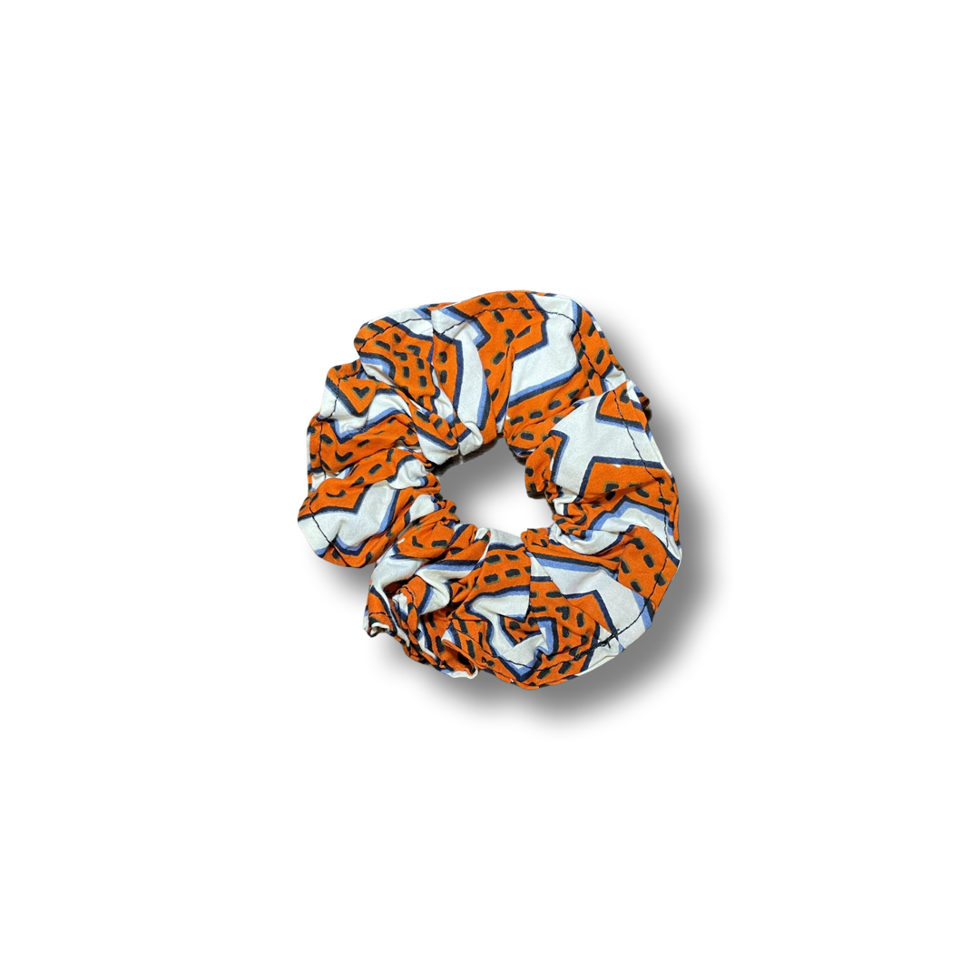 Scrunchie (Haargummi) Orange / Weiß / Schwarz / Blau