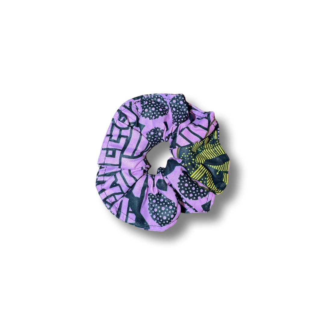 Scrunchie (Haargummi) Violett / Schwarz / Gelb