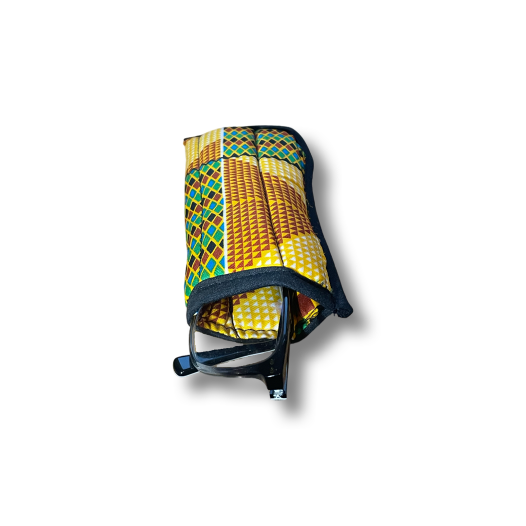 Brillenetui Grün / Beige / Schwarz / Weiß