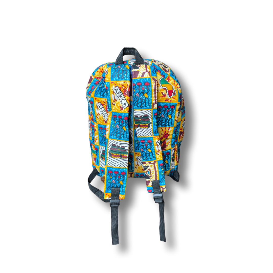 Rucksack Blau / Gelb / Rot / Orange / Weiß / Grün