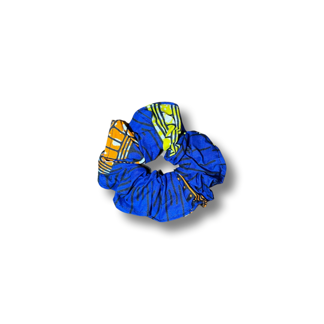 Scrunchie (Haargummi) Blau / Gelb / Schwarz / Orange