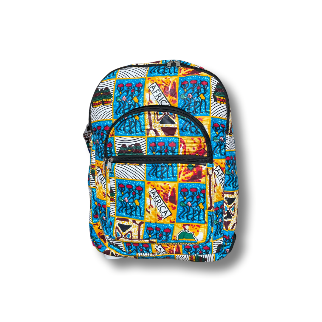 Rucksack Blau / Gelb / Rot / Orange / Weiß / Grün