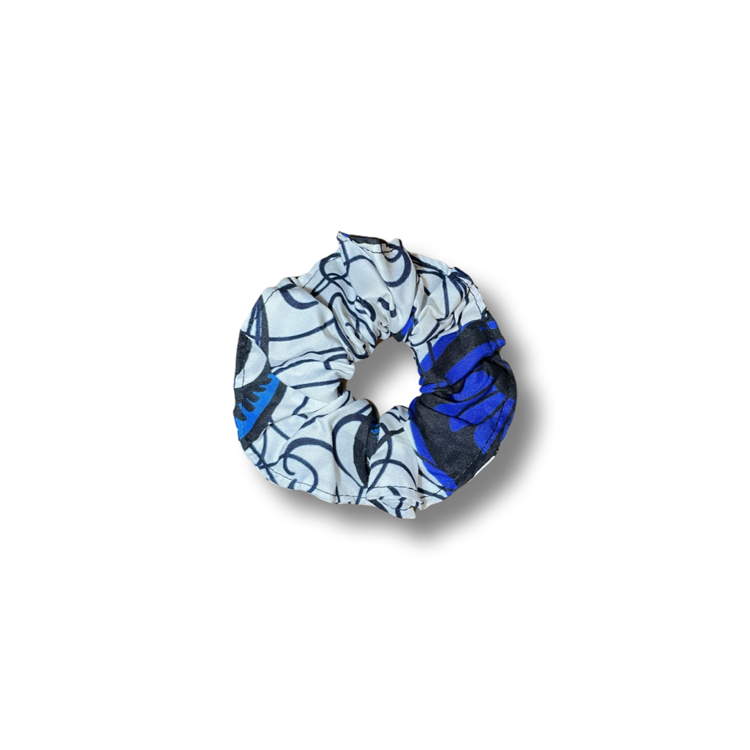 Scrunchie (Haargummi) Schwarz / Blau / Weiß