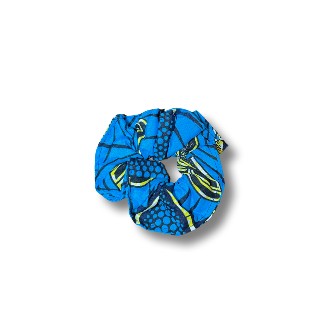 Scrunchie (Haargummi) Blau / Schwarz / Gelb