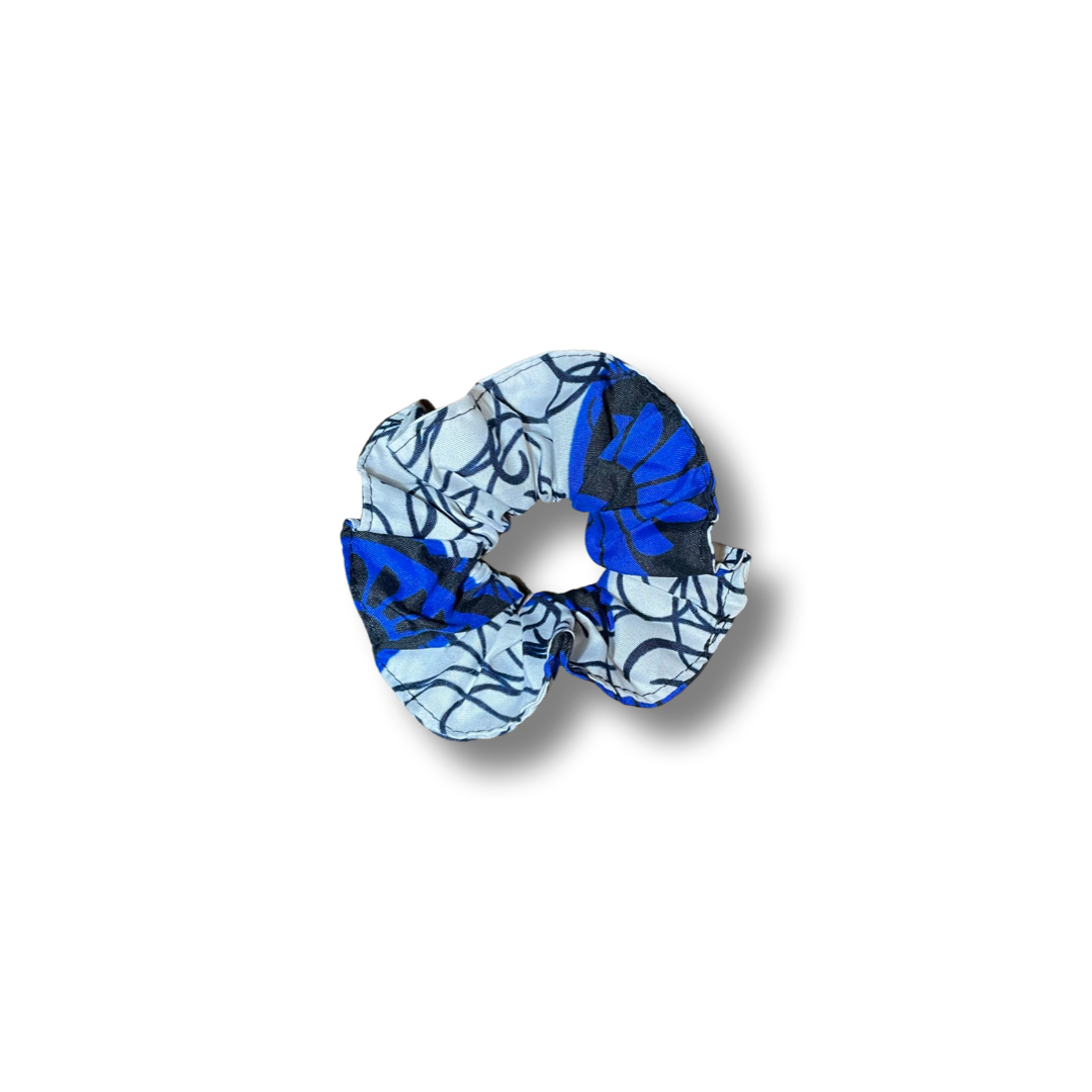 Scrunchie (Haargummi) Weiß/ Blau / Schwarz