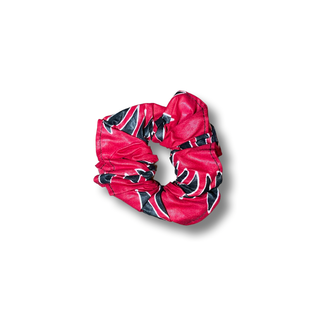 Scrunchie (Haargummi) Rot / Schwarz / Weiß
