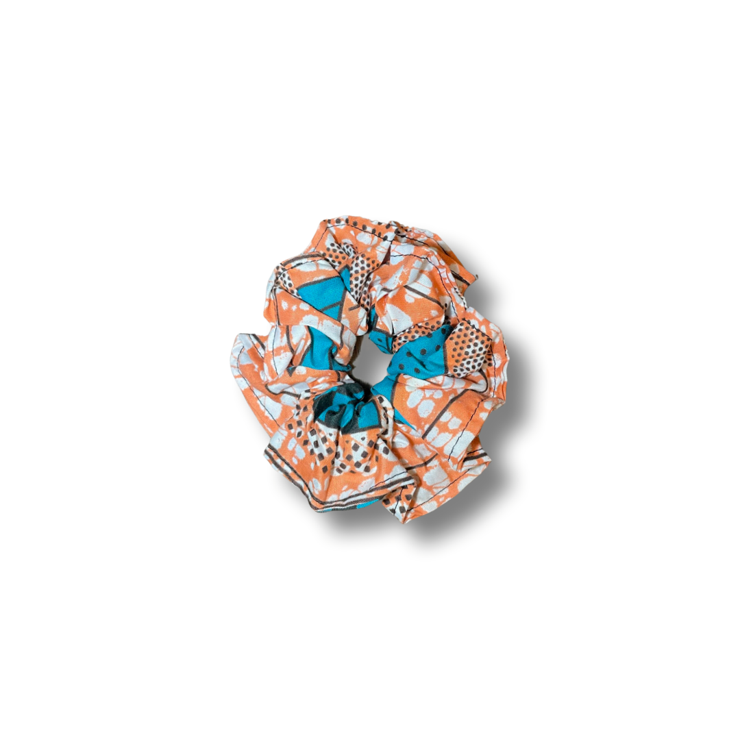 Scrunchie (Haargummi) Blau / Orange / Weiß / Schwarz