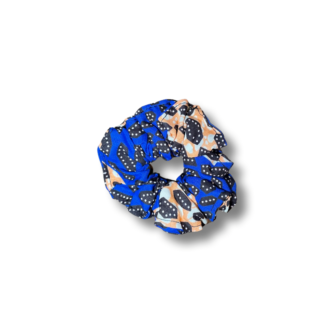 Scrunchie (Haargummi) Blau / Orange / Schwarz / Weiß