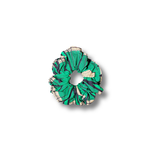 Scrunchie (Haargummi) Grün / Schwarz / Braun