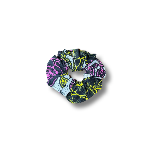 Scrunchie (Haargummi) Schwarz / Gelb / Pink / Weiß