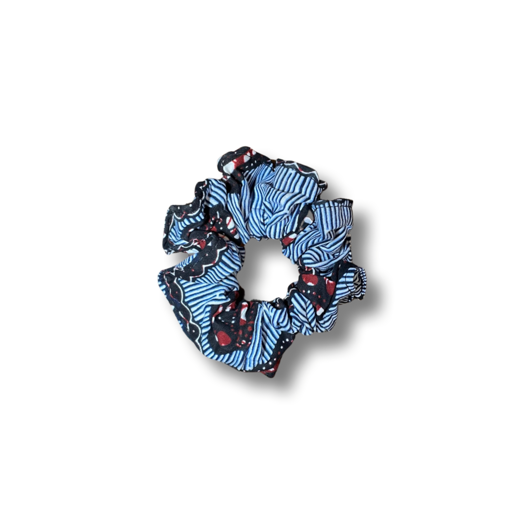 Scrunchie (Haargummi) Rot / Schwarz / Weiß / Blau